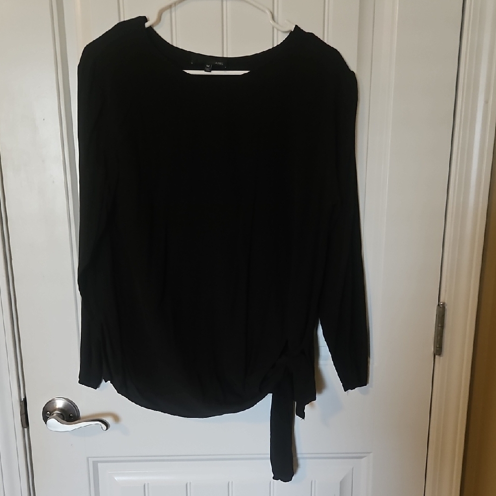 Chic Black Women's Blouse with Tie Detail